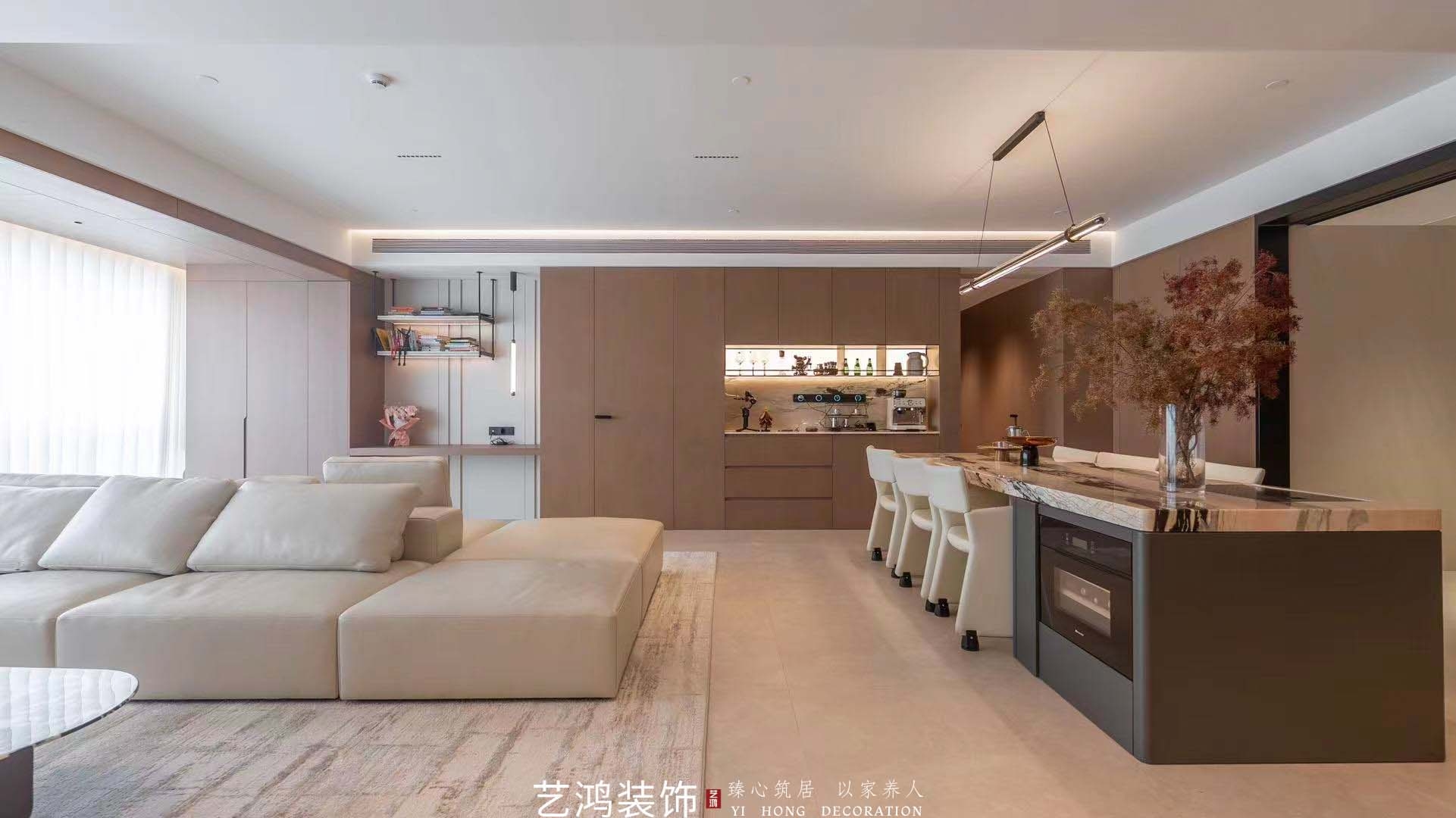 200㎡做出300㎡的尺度感丨意式极简江景大平层(图6)